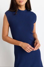 Splendid Ink Rib Knit Funnel Neck Maxi Dress
