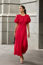 Stage Cherry Puff Sleeve Floaty Maxi Dress