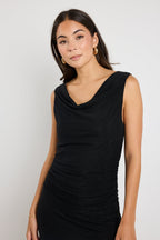 Swift Black Shimmer Jersey Reversible Sleeveless Maxi Dress